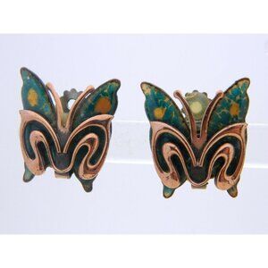 MATISSE RENOIR Green Yellow Enamel Butterfly